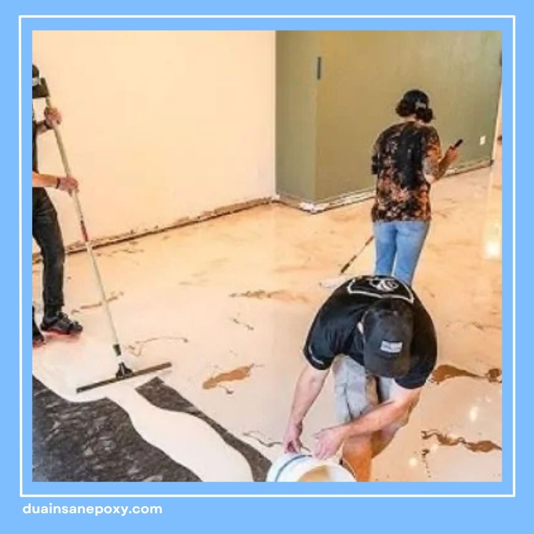 Lantai Epoxy Motif Marmer