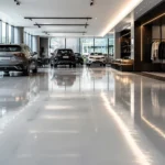 Epoxy lantai showroom dengan tampilan rapi dan daya tahan untuk area retail