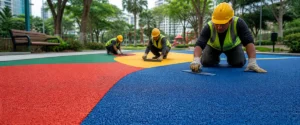 Berapa lama umur jasa EPDM pada taman kota?