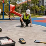 Checklist permukaan sebelum proyek cat playground di playground perumahan