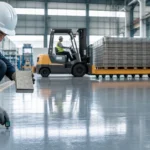 Aplikasi epoxy lantai pabrik dengan fokus ketebalan sesuai beban kerja area