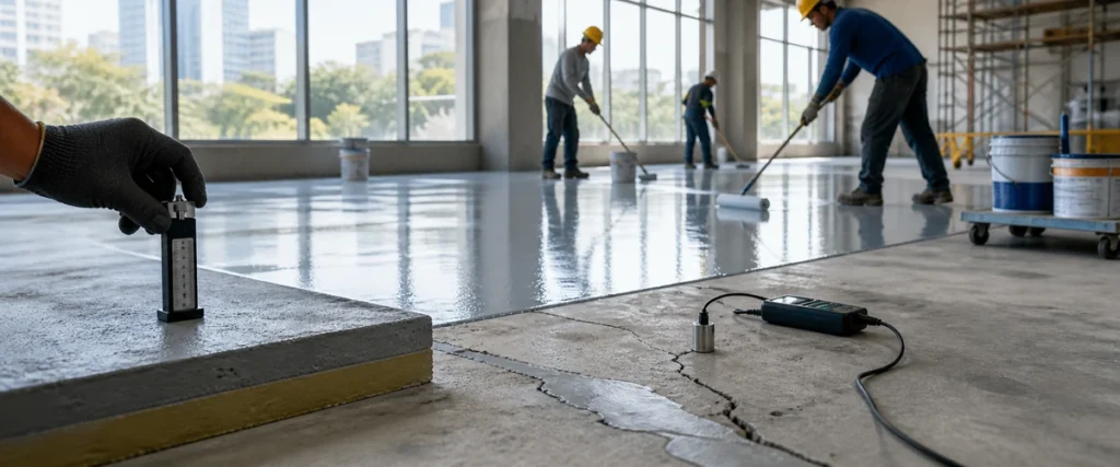 Estimasi harga epoxy lantai dengan fokus kondisi beton area proyek