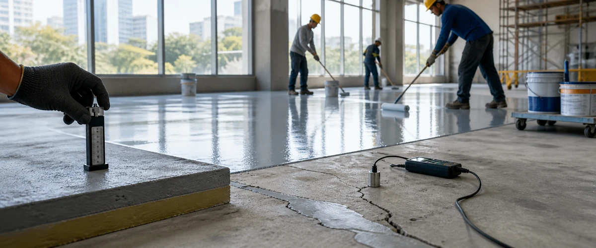 Estimasi harga epoxy lantai dengan fokus kondisi beton area proyek