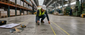 Estimasi epoxy lantai gudang dan pabrik dengan fokus luasan, kondisi existing, dan sistem