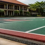 Kapan lapangan rubber cushion cocok dipakai di lapangan basket sekolah