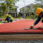 Kesalahan lapisan dasar sebelum jasa rubber cushion di jogging track perumahan