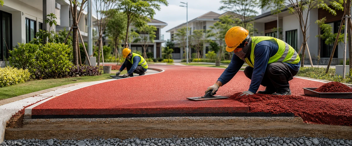 Kesalahan lapisan dasar sebelum jasa rubber cushion di jogging track perumahan