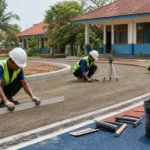 Kesalahan subbase sebelum pasang lantai EPDM di track jogging sekolah